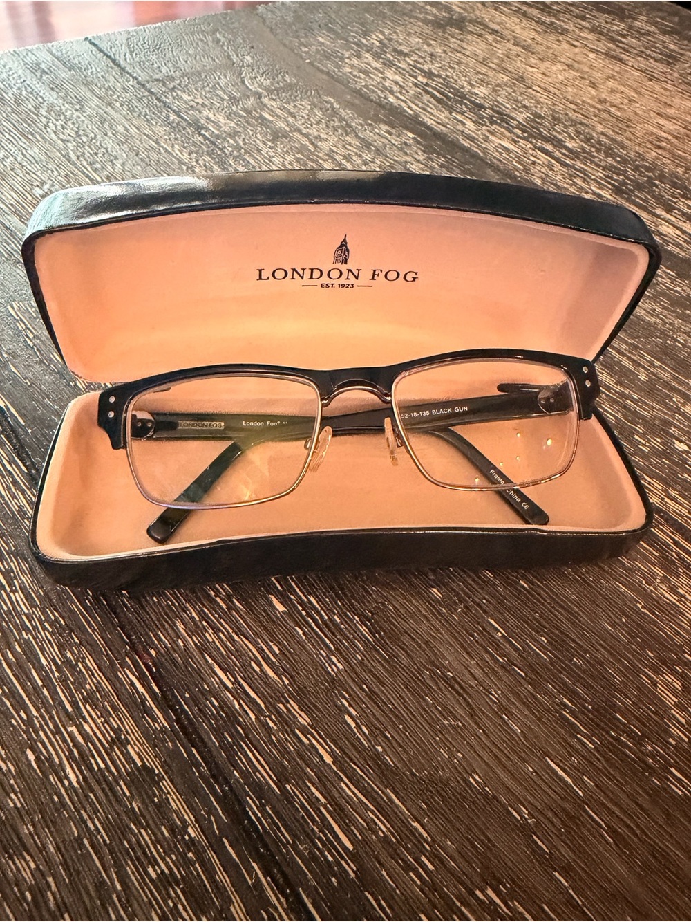 London Fog Women’s Black and Silver Rectangular Eyeglass Frames